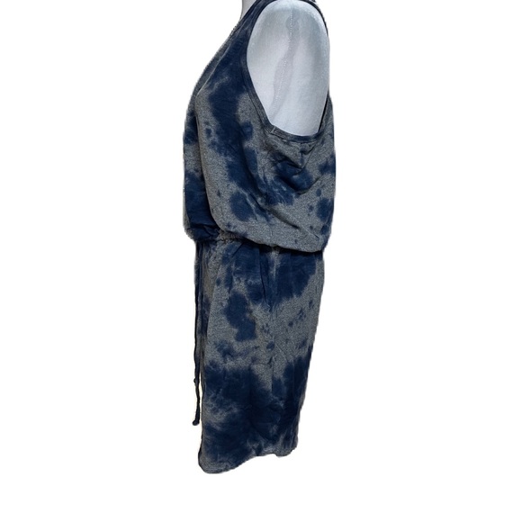 Sundry Blue & Gray Sleeveless Racerback Oversized Tie Waist Tank Dress Size 4 - Picture 12 of 16